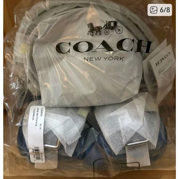 NWT Coach CAK44 Ashton shoulder/Crossbody Bag INDIGO Denim & Smooth Leather - Picture 5 of 5